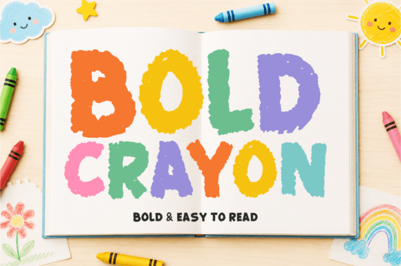 Bold Crayon Display Font for Web Design