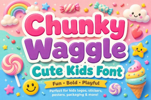 Chunky Waggle: A Playful Display Font for Vibrant Design