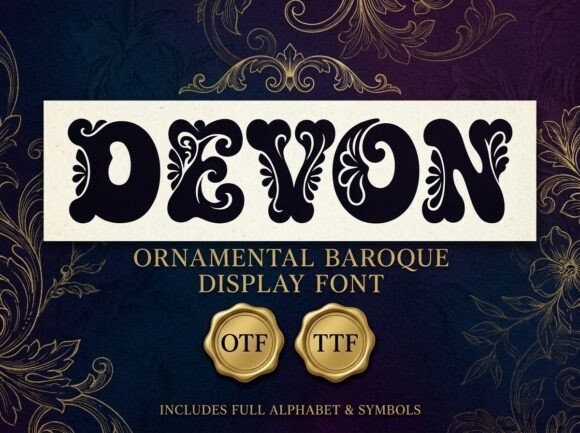 Devon Font: A Regal Display Typeface for Design Projects