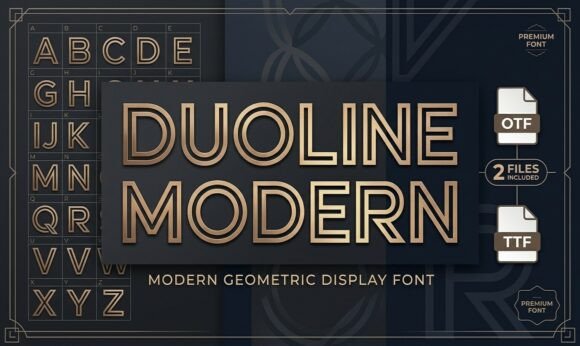 Duoline Modern: A Sleek Display Font for Contemporary Design