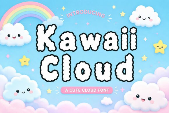 Kawaii Cloud: A Playful Display Font for Dreamy Designs