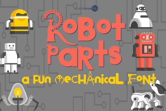 Robot Parts: A Geometric Display Font for Bold Visuals
