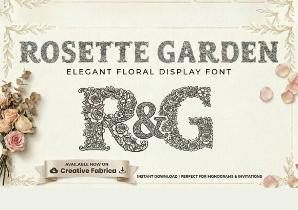 Rosette Garden: A Floral Display Font for Elegant Branding