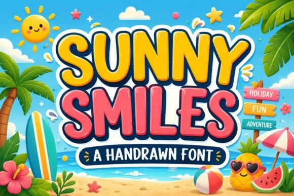 Sunny Smiles: A Playful Display Font for Summer Branding