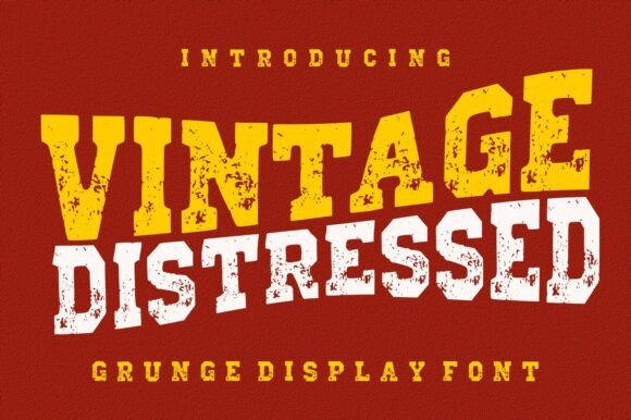 Vintage Distressed Grunge Display Font for Editorial Design